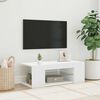 vidaXL Meuble TV avec lumi&egrave;res LED Blanc 90x39x30 cm