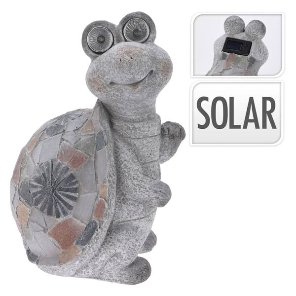 ProGarden D&eacute;coration tortue avec lampe solaire Oxyde de magn&eacute;sium