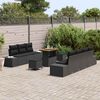 vidaXL Ensemble de canapé de jardin 10 pcs Noir Poly rotin