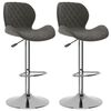 vidaXL Tabourets de bar lot de 2 gris foncé velours