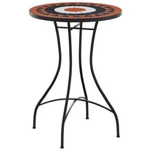 vidaXL Table de bistro mosa&iuml;que terre cuite noir &Oslash;50x70 cm c&eacute;ramique