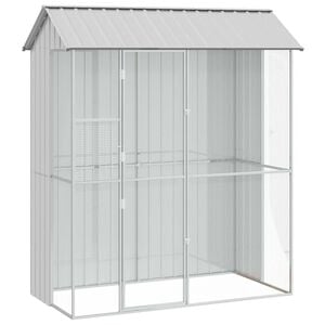 vidaXL Cage pour oiseaux Gris 215 x 110 x 247 cm Acier galvanis&eacute;