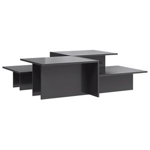 vidaXL Tables basses 2 pcs gris brillant bois d'ing&eacute;nierie