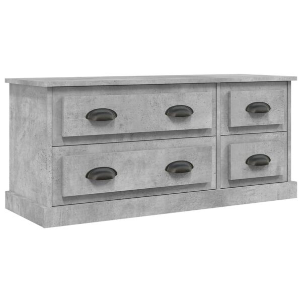 vidaXL Meuble TV gris b&eacute;ton 100x35,5x45 cm bois d'ing&eacute;nierie