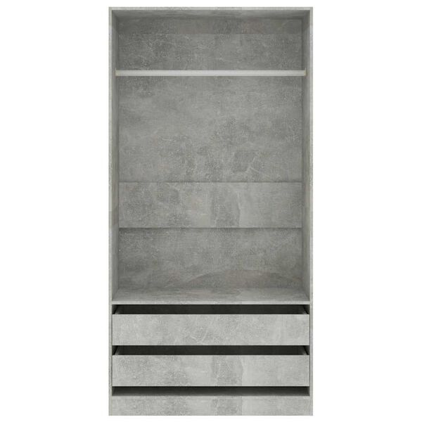 vidaXL Garde-robe Gris b&eacute;ton 100x50x200 cm Bois d'ing&eacute;nierie