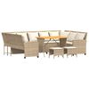 vidaXL Salon de jardin avec coussins 4 pcs beige r&eacute;sine tress&eacute;e