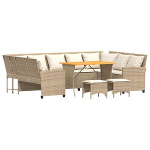 vidaXL Salon de jardin avec coussins 4 pcs beige r&eacute;sine tress&eacute;e