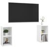 vidaXL Meubles TV 2 pcs Blanc brillant 72x35x36,5 cm Bois d'ing&eacute;nierie