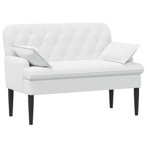 vidaXL Canap&eacute; love seat avec capitonnage en boutons Blanc Tissu