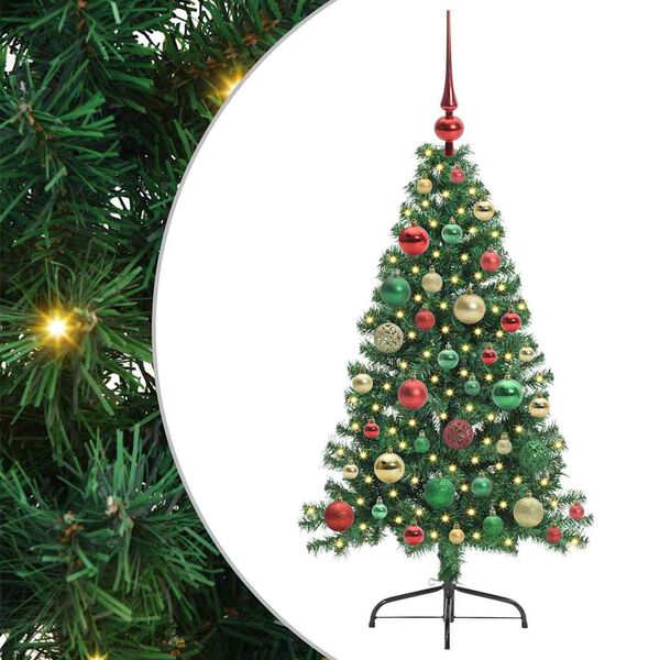 vidaXL Sapin de Noël artificiel pré-éclairé Vert 120 cm PVC