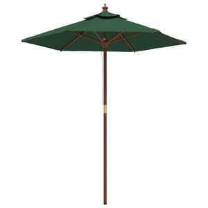 vidaXL Parasol de jardin avec m&acirc;t en bois vert 196x231 cm