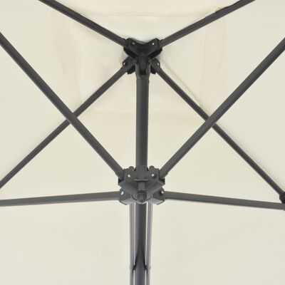 vidaXL Parasol d'extérieur avec poteau en acier 250 x 250 cm Sable