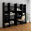 vidaXL Ensemble de biblioth&egrave;que 4 pcs Noir Bois d'ing&eacute;nierie