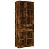 vidaXL Armoire de rangement chêne fumé 70x42,5x225cm bois d'ingénierie