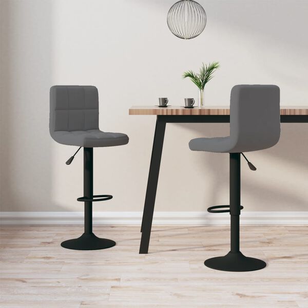 vidaXL Tabourets de bar lot de 2 gris foncé velours