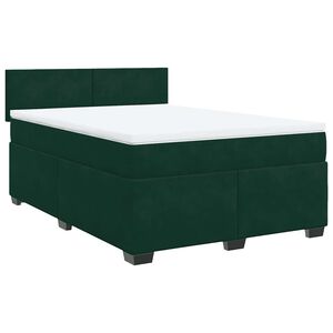 vidaXL Sommier &agrave; lattes de lit et matelas Vert fonc&eacute; 140x200cm Velours