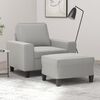 vidaXL Fauteuil avec repose-pied Gris clair 60 cm Tissu microfibre