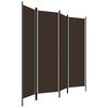 vidaXL Cloison de séparation 4 panneaux Marron 200x180 cm