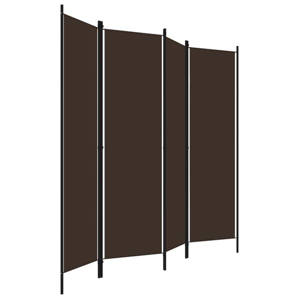 vidaXL Cloison de séparation 4 panneaux Marron 200x180 cm