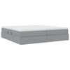 vidaXL Lit avec rangement et matelas Gris clair 200 x 200 cm Polyester