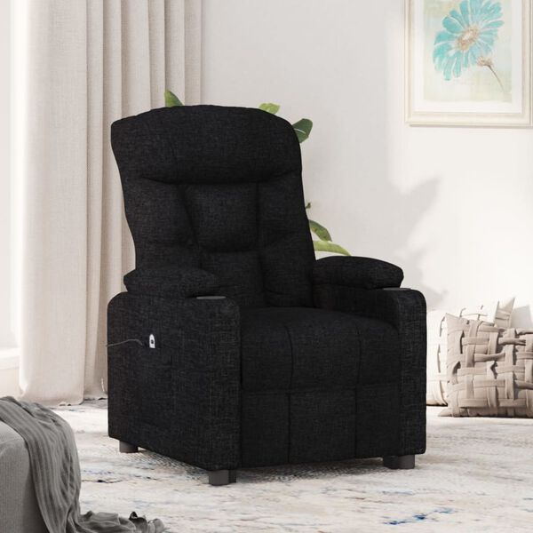 vidaXL Fauteuil Noir Tissu