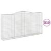 vidaXL Paniers &agrave; gabions arqu&eacute;s 10 pcs 400x50x200/220 cm Fer galvanis&eacute;