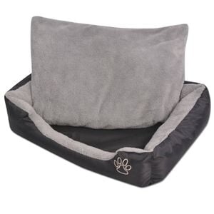 vidaXL Lit pour chiens avec coussin rembourr&eacute; Taille S Noir