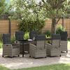 vidaXL Ensemble de salle &agrave; manger pour jardin 7 pcs Gris polyrotin