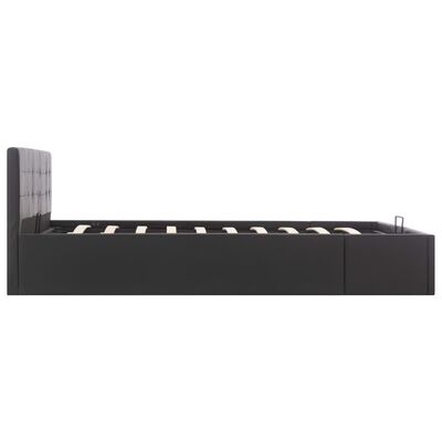 vidaXL Cadre de lit à rangement hydraulique Noir Similicuir 160x200 cm