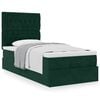 vidaXL Cadre de lit ottoman avec matelas vert fonc&eacute; 100x200 cm velours