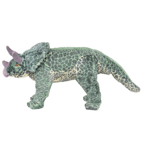 vidaXL Jouet en peluche Dinosaure Tric&eacute;ratops Vert XXL
