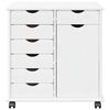 vidaXL Cabinet roulant Blanc 63,5 x 39 x 65,5 cm Bois de Pin Massif