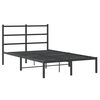 vidaXL Cadre de lit m&eacute;tal sans matelas avec t&ecirc;te de lit noir 120x190cm