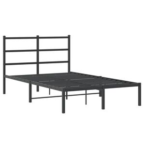vidaXL Cadre de lit m&eacute;tal sans matelas avec t&ecirc;te de lit noir 120x190cm