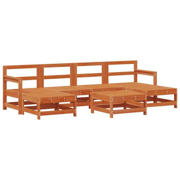 vidaXL Ensemble de salon de jardin 7 pcs Brun Cir&eacute; Pin massif