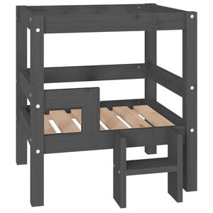 vidaXL Lit pour chien Gris 55,5x53,5x60 cm Bois de pin solide