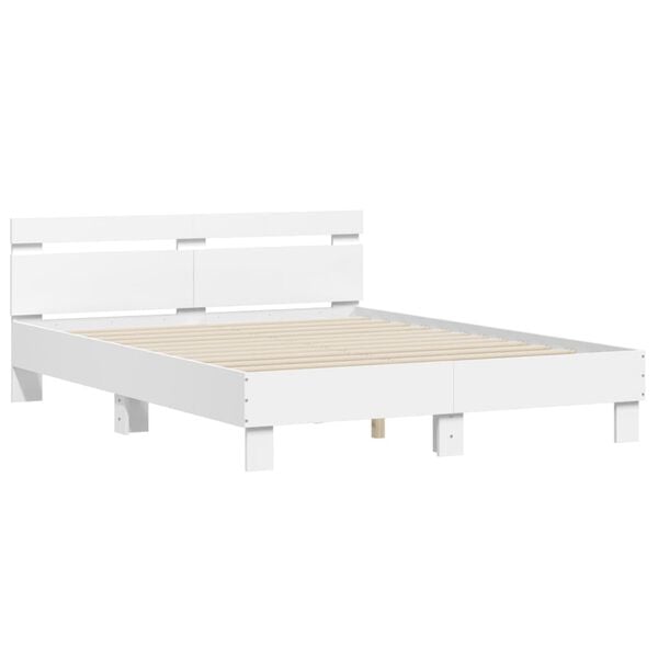 vidaXL Cadre de lit sans matelas blanc 140x190 cm