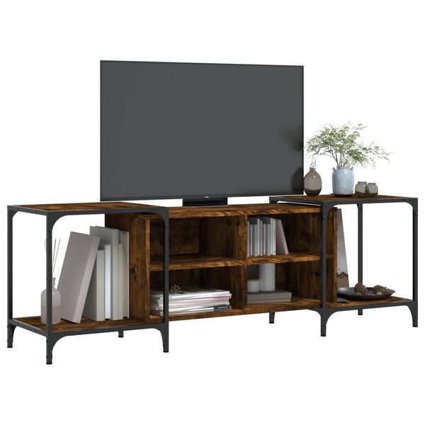 vidaXL Meuble TV ch&ecirc;ne fum&eacute; 153x37x50 cm bois d'ing&eacute;nierie