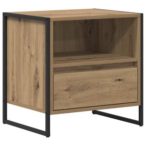 vidaXL Table de chevet avec tiroir Ch&ecirc;ne artisan 50 x 39,5 x 50 cm