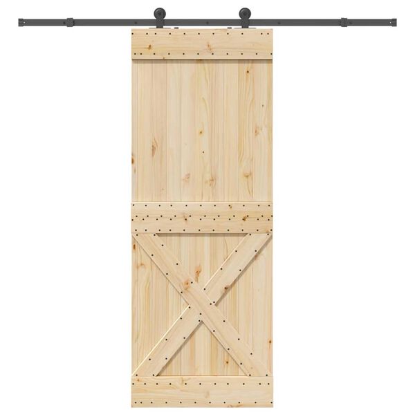 vidaXL Porte coulissante et kit de quincaillerie 85x210 cm pin massif