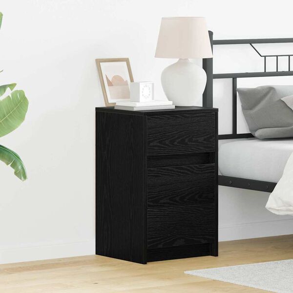 vidaXL Cabinet de chevet Ch&ecirc;ne noir 38 x 34 x 61 cm Bois d'ing&eacute;nierie