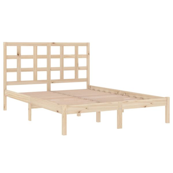 vidaXL Cadre de lit sans matelas 135x190 cm bois massif