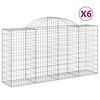 vidaXL Paniers &agrave; gabions arqu&eacute;s 6 pcs 200x50x100/120 cm fer galvanis&eacute;