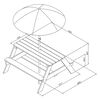 Axi House Table Picnic Nick Brun avec Parasol Vert Blanc