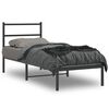 vidaXL Cadre de lit métal sans matelas avec tête de lit noir 75x190 cm