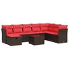vidaXL Salon de jardin avec coussins 9 pcs marron r&eacute;sine tress&eacute;e
