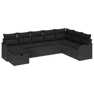 vidaXL Ensemble de Canap&eacute;s avec coussin avec stockage Noir polyrotin