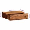 vidaXL &Eacute;tag&egrave;res murales 2 pcs 30x17x8 cm bois massif d'acacia