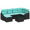 vidaXL Ensemble de Canap&eacute;s avec coussin 7 pcs Noir polyrotin