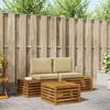 vidaXL Ensemble de canap&eacute;s d'ext&eacute;rieur 3 Pi&egrave;ce Naturel et Beige